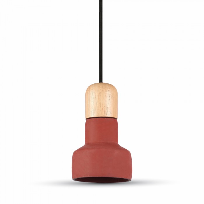 VT-7125 CONCRETE+WOOD PENDANT LIGHT-RED D:125