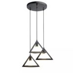 VT-7144 TRIO GEOMETRIC BLACK PENDANT LIGHT WITH BLACK CANOPY-E27