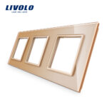 LIVOLO Plaque 3 prises champagne