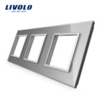 LIVOLO Plaque 3 prises gris