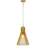vt-2450 LUMINAIRE SUSPENSION EN BOIS SUPPORT DÉCORATIF CHROMÉ E27 D250 *
