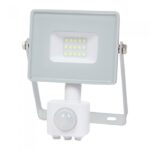 VT-10-S 10W SMD PIR SENSOR FLOODLIGHT WITH SAMSUNG CHIP COLORCODE:6400K WHITE BODY WHITE GLASS
