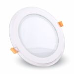 VT-1202G 12W LED Panel Downlight Glass - Round 6400K