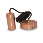 SUSPENSION DOUILLE E27 METAL M009 CYLINDRE CUIVRE + CÂBLE 2M