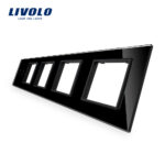 LIVOLO Plaque 4 prises noire