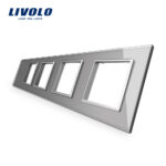 LIVOLO Plaque 4 prises grise