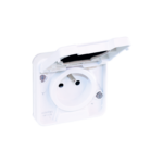 EUR'OHM OXXO PC 2P+T BLANC ENCASTRE IP55