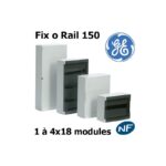 Tableau porte blanche 18 modules 1 Rangée pour Coffret General Electric Fix o rail 150
