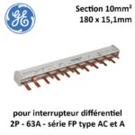 Peigne d'alimentation 63A pour interrupteur différentiel 2P