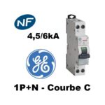 DISJONCTEUR COMPACT GE 4.5/6kA 16A MODELE UNIBIS PHASE NEUTRE COURBE C