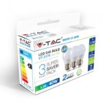 VT-2176 5.5W G45 PLASTIC BULBS 2700K E27 3PCS/PACK