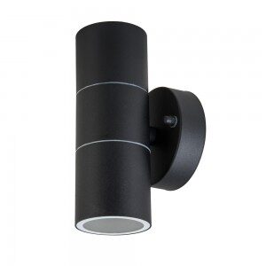 VT-7622 GU10 Wall Fitting Stainless Steel Body Matt Black IP44 2Way