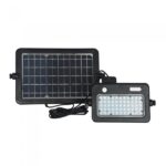 VT-788-10 10W LED SOLAR FLOODLIGHT-DETACHABLE TWIN PAD 4000K,BLACK BODY