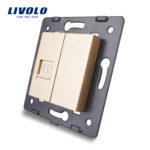 LIVOLO Prise réseau RJ45 multimédia champagne