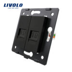 LIVOLO Double prise réseau RJ45 multimédia noire