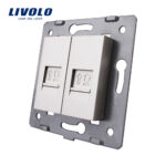 LIVOLO Double prise réseau RJ45 multimédia grise