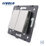 LIVOLO Mécanisme interrupteur gris va et vient 2 boutons / 2 voies