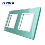 LIVOLO Plaque 2 prises verte