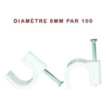 Lot de 100 attaches blanc diamètre 8mm/122908