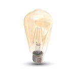 VT-1964 LED Bulb - 4W E27 Filament Amber Cover ST64 2200K