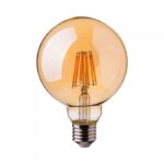 VT-2018D LED Bulb - 8W Filament E27 G125 Amber 2200K Dimmable