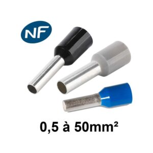 Embouts ivoires de câblage pour fil souple - 16mm² - Sachet de 100