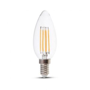 VT-2327 E14 130LM/WATT 6 W FILAMENT CLEAR COVER CANDLE BULB 6400K