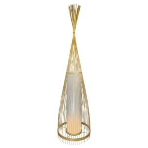 VT-4150 E27 WOODEN FLOOR LAMP WITH RATTAN LAMPSHADE 30X100CM