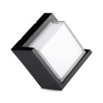 VT-827 12W LED Wall Light Sami-Frame Black Square 4000K