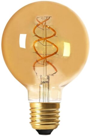 GIRARD SUDRON FS GLOBE G95 FILAMENT LED TORSADEE 4W E27 2000K 200LM DIM. AMBREE