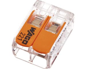 WAGO- BOITE DE 100 -Borne de raccordement COMPACT Pour tous types de conducteurs max. 4 mm² 2 conducteurs avec leviers