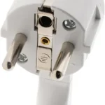 Fiche électrique mâle 2 pôles+terre 16 A extra plate blanche