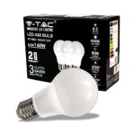 VT-1900 LED Bulb - 8,5W E27 A60 Thermoplastic 6400K 3PCS/PACK
