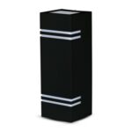VT-7662 Wall Sleek Wall Fitting GU10 Square Black 2 Way IP44