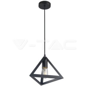 VT-7141 MATT BLACK PENDANT LIGHT WITH BLACK CANOPY-E27