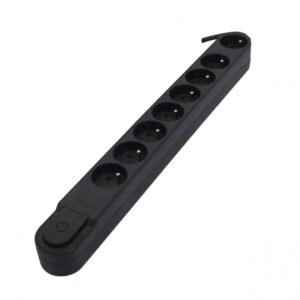 CHACON bloc Design avec Interrupteur 8X16A -1.5m noir