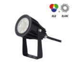VISION-EL PROJECT LED 230V 6W RGB+BLANC CCT NOIR IP65 RF