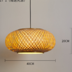 LUMINAIRE SUSPENSION EN BOIS E27 D:50CM H:23CM