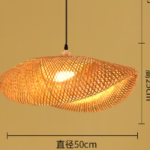 LUMINAIRE SUSPENSION EN BOIS E27 D:60CM H:25CM