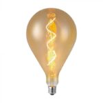 VT-2267 LED Bulb 4W Filament Spiral A160 2700K Amber Glass