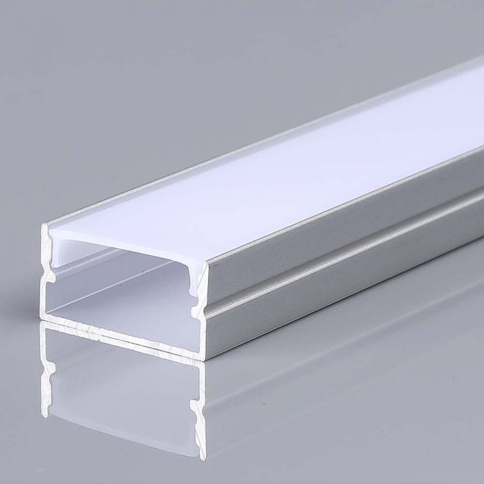 VT8202 MOUNTING KIT WITH DIFFUSER FOR LED STRIP 2000x20x10mm SILVER