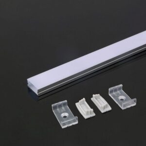 VT-8108 MOUNTING KIT WITH DIFFUSER FOR LED STRIP SURFACE 2000X23.5X10MM SILVER