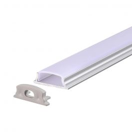 VT-8138 MOUNTING KIT WITH DIFFUSER BENDABLE FOR LED STRIP 2000x18x6MM white housing